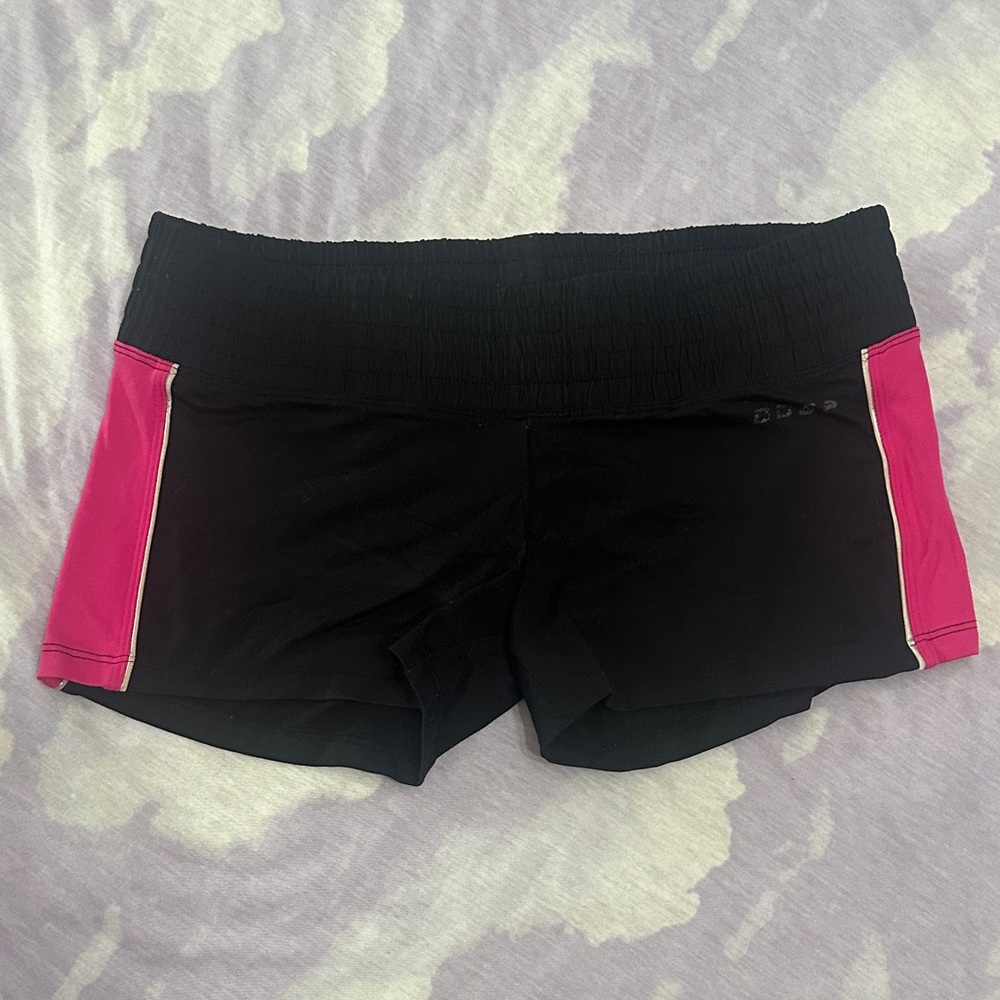 bebe Black and Pink Athletic Shorts